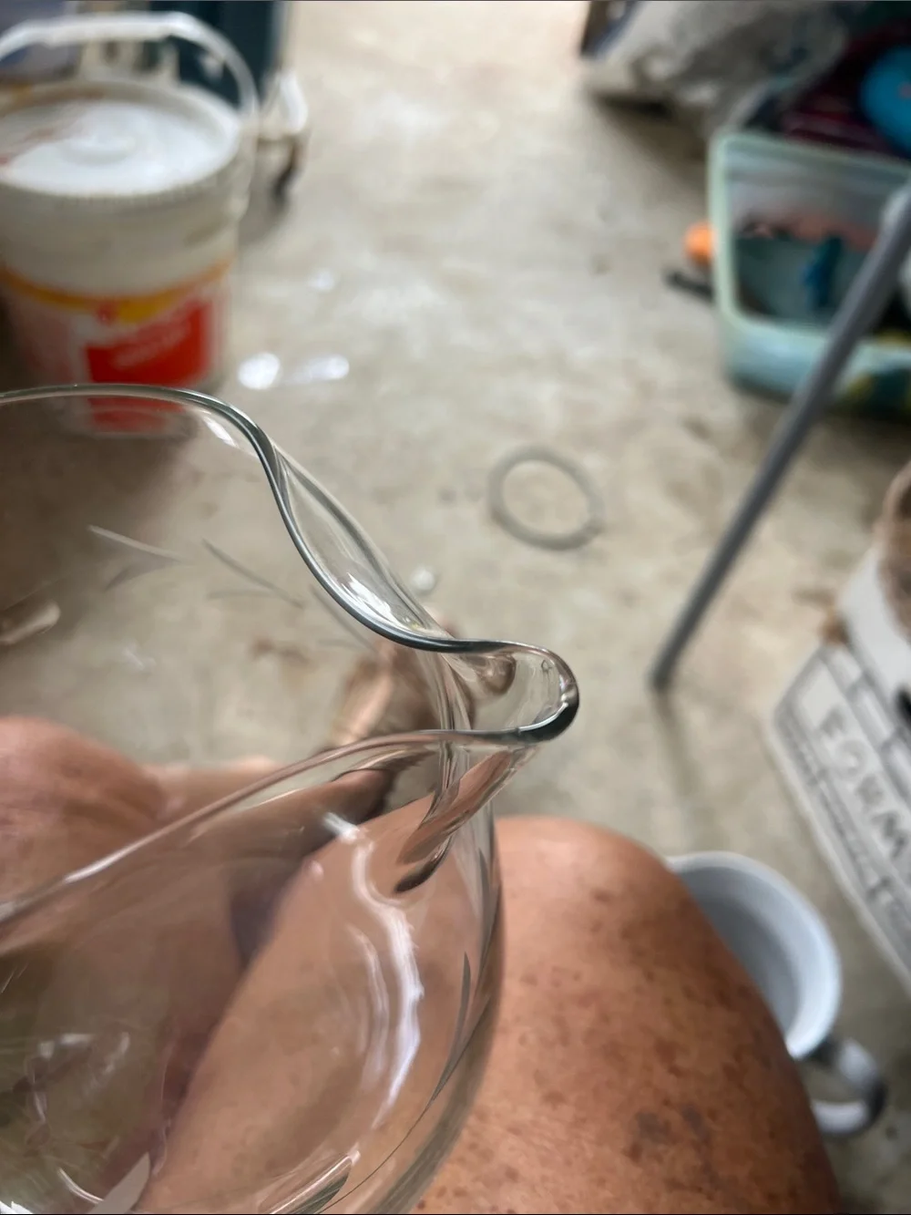 Vintage Clear Glass Pitcher - Home Dining